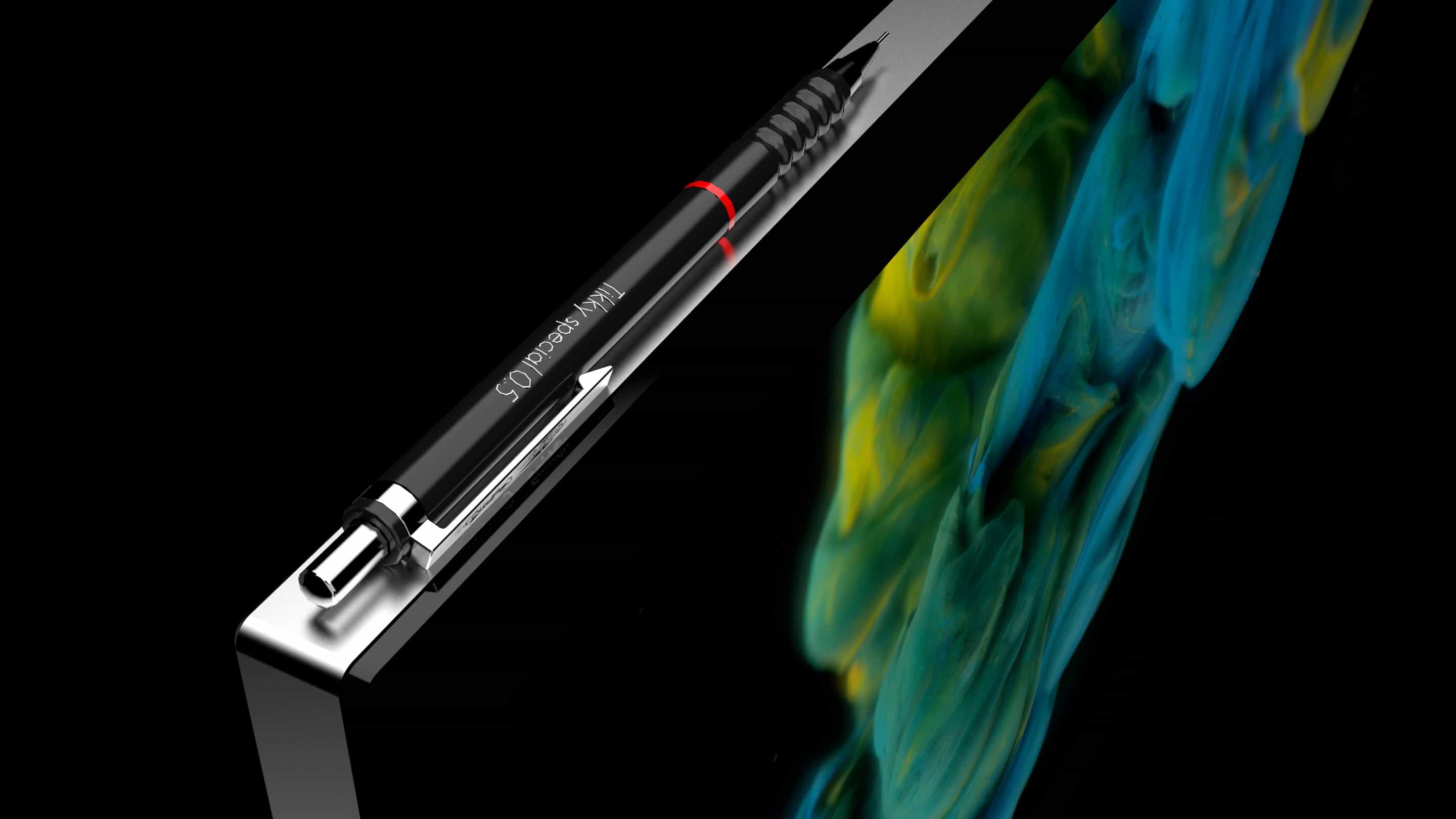 Moniteur Industriel - Moniteur Industriel 18mm un stylo noir sur une surface noire