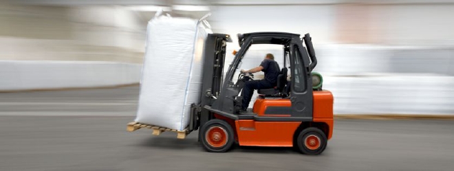 Forklift with GFG touchscreen terminal