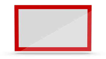 Berøringsskjerm - Tilpasset berøringsskjerm, et rødt og hvitt rektangulært skilt