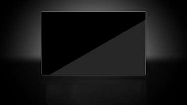 Impactinator® Glass - Revêtements antireflets d’un objet rectangulaire noir avec une bordure blanche