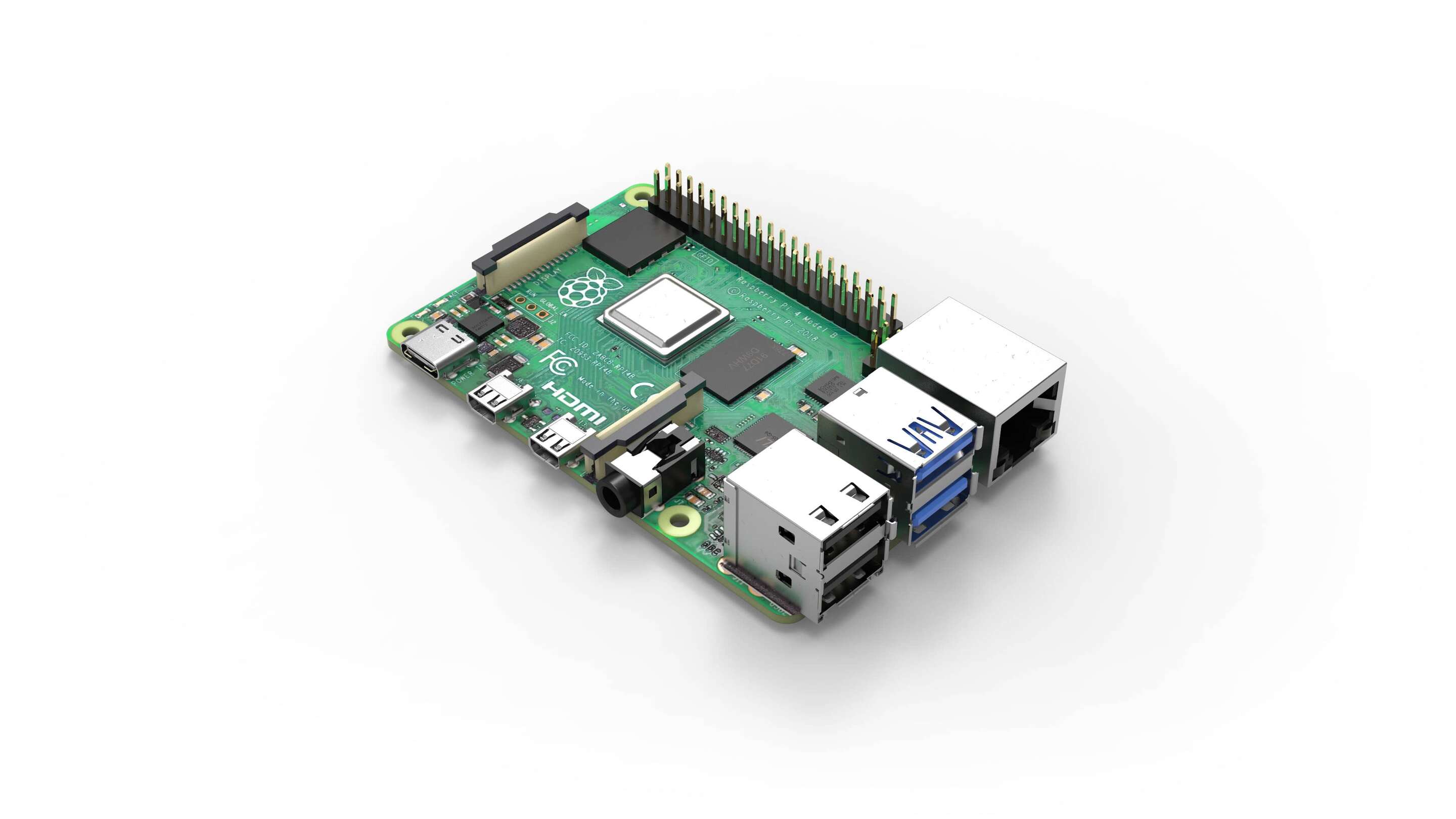 Moniteur industriel - Moniteur tactile Raspberry 4 intégré une carte de circuit imprimé verte avec de nombreux ports
