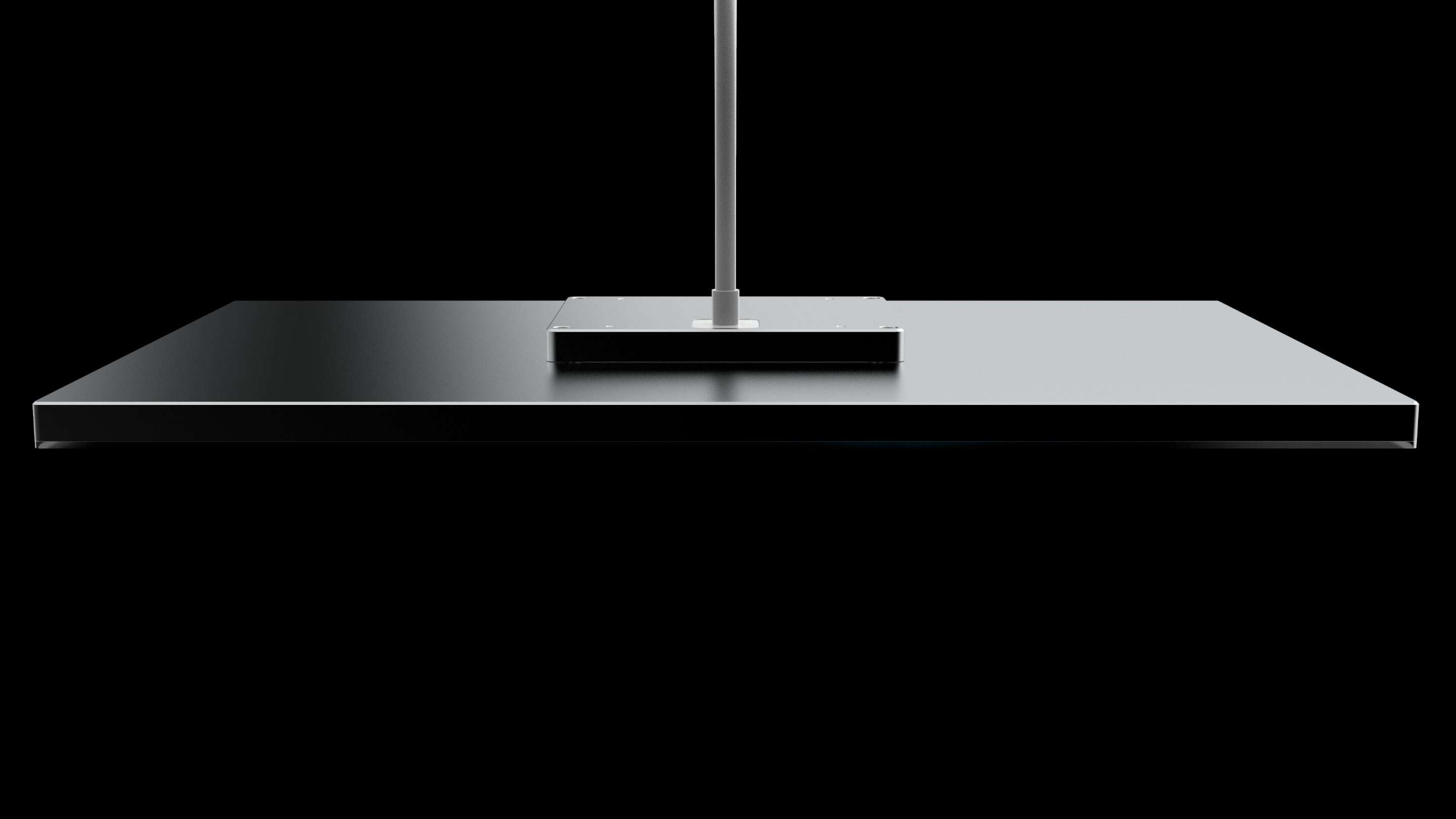 डिजाइन - एक केबल डिजाइन एक पोल के साथ एक काले आयताकार मेज
