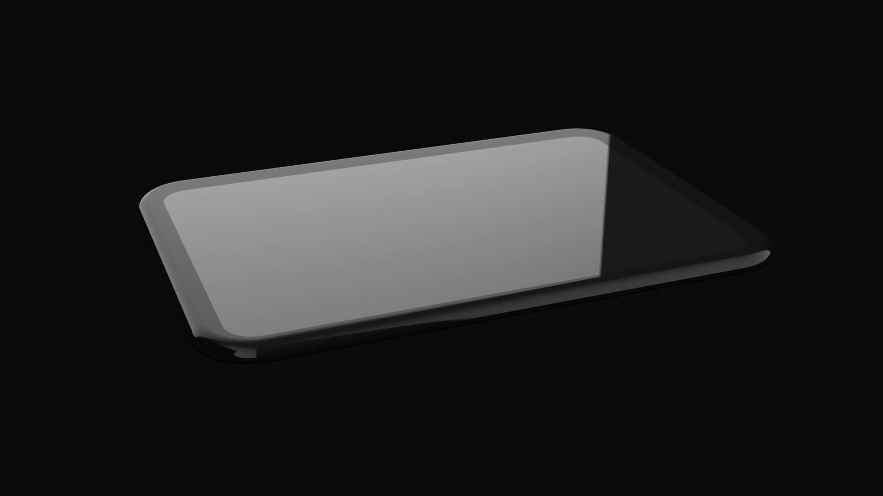 Impactinator® Glass - Glass Round Edge Rotation Black a black rectangular object with a black background