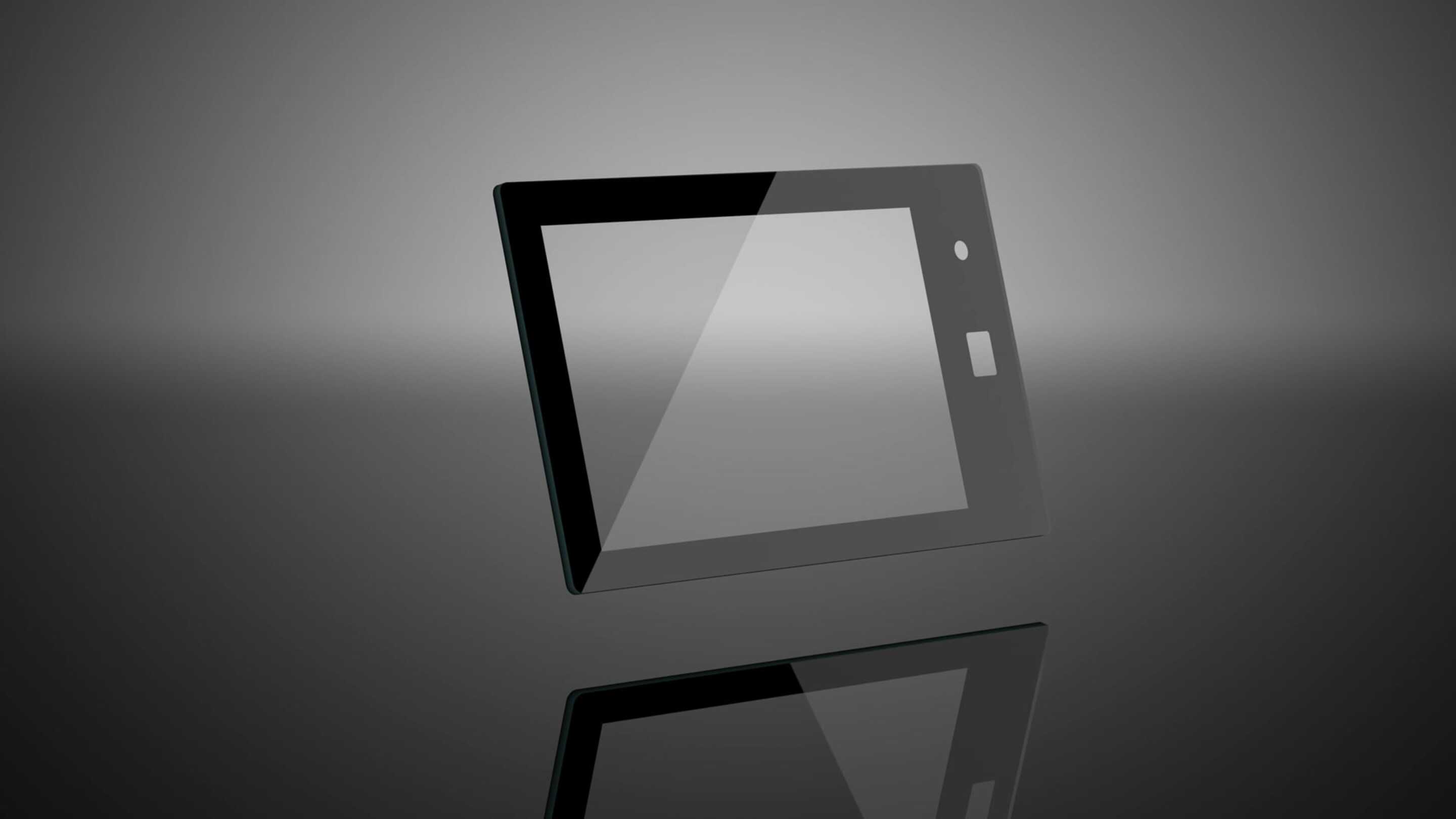 पीसीएपी टच स्क्रीन - कस्टम टच स्क्रीन एक सफेद स्क्रीन के साथ एक काले टैबलेट