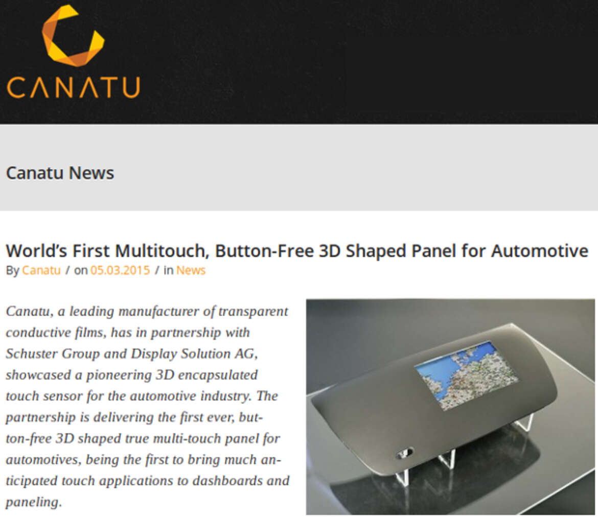 Screenshot zur Canatu News zeigt den Prototyp