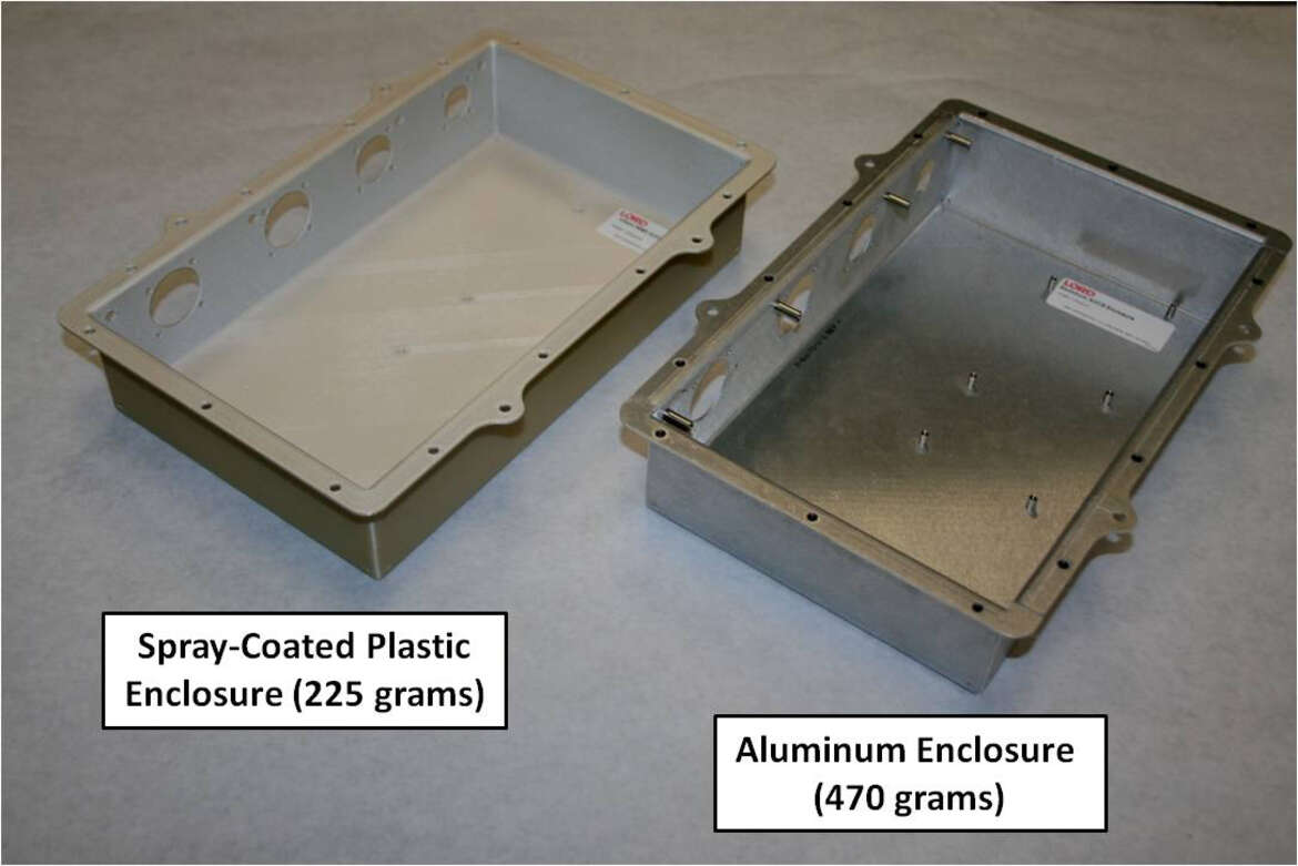 Spray coated plastic