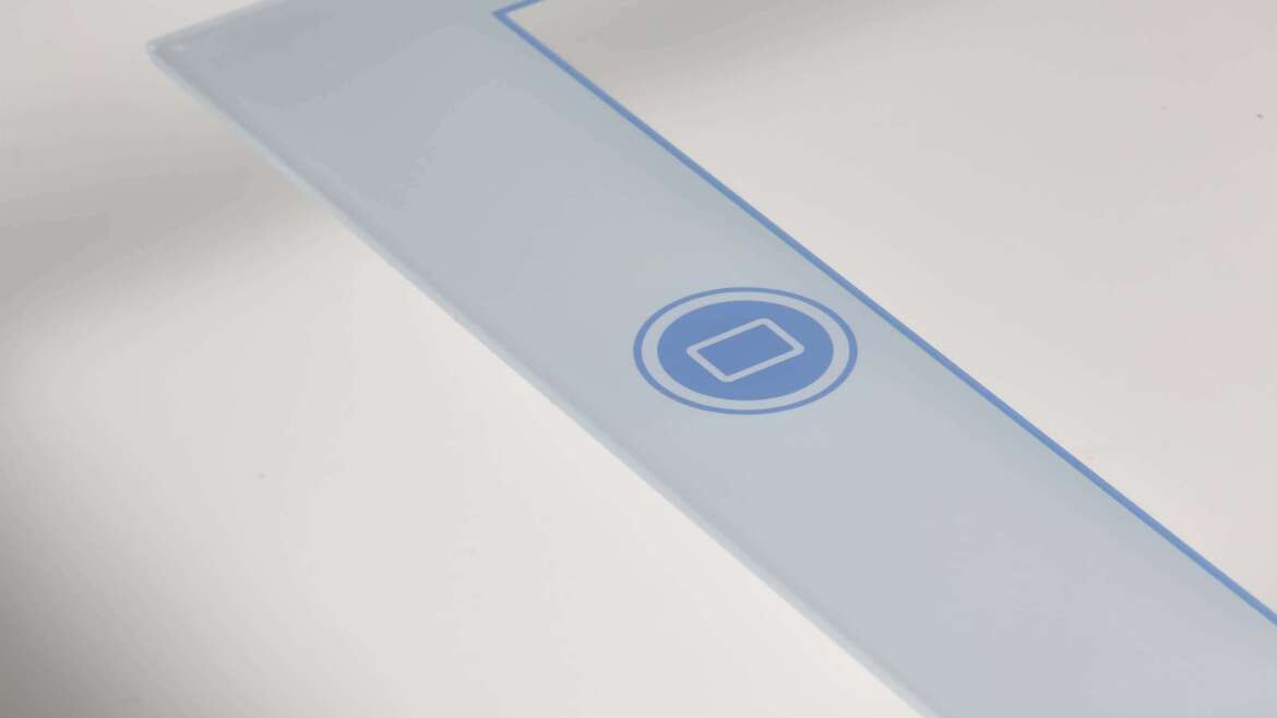Touchscreen Glas Bedruckt Blau