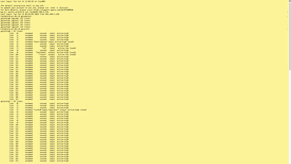 Embedded Software - libgpiod een geel scherm met zwarte tekst